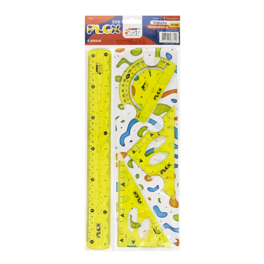 8930 ESTUCHE GEOMETRICO FAST FLEXIBLE COLORES