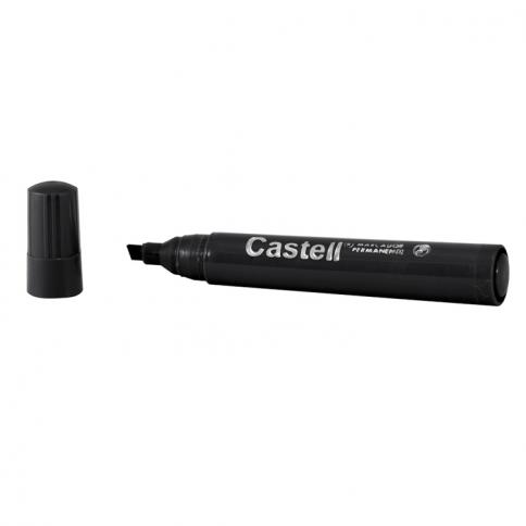 MARCADOR NEGRO PERMANENTE CASTELL PUNTA BISELADA