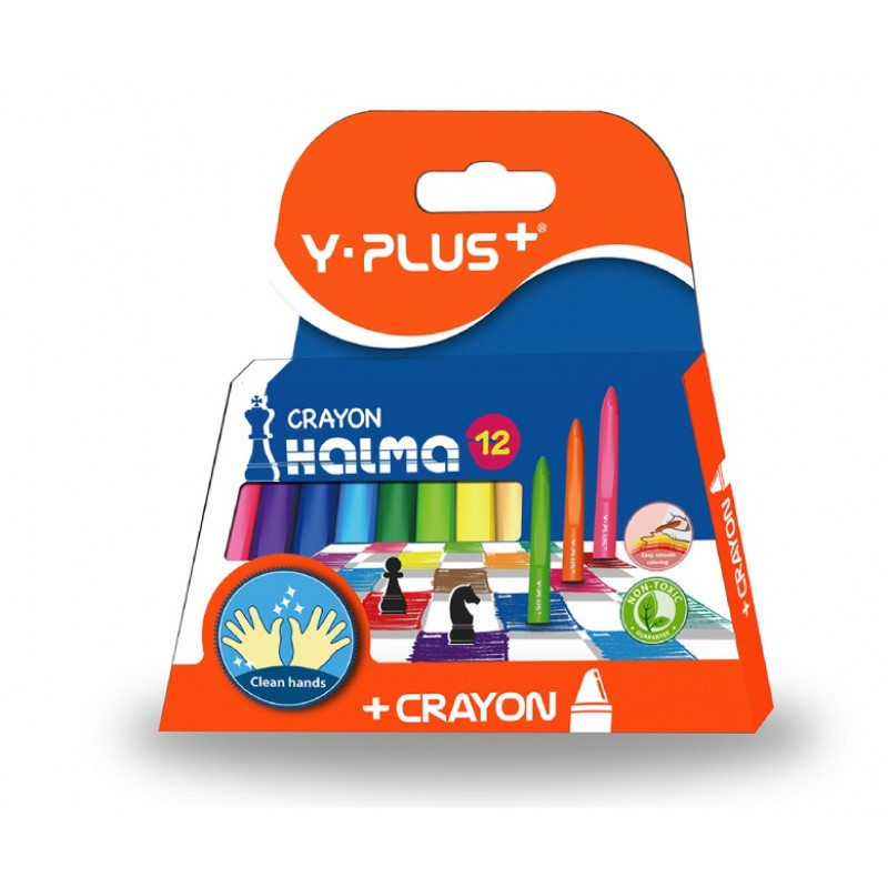 CRAYON DE CERA HALMA 12 COLORES Y-PLUS+