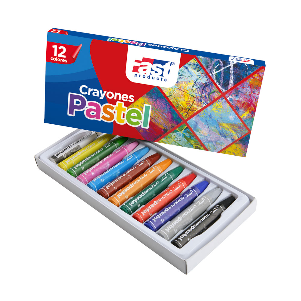 CRAYONES PASTEL FAST 12 COLORES