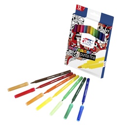 MARCADOR COLORFUL PUNTA FINA 12 COLORES FAST