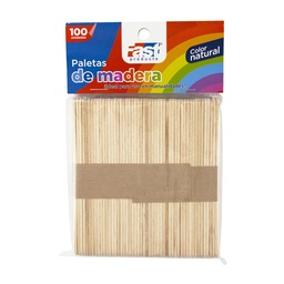 PALETAS DE MADERA FAST 100 UNIDADES COLOR NATURAL