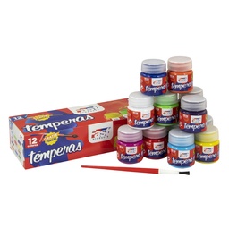 TEMPERA FAST 12 COLORES 30ML CAJA
